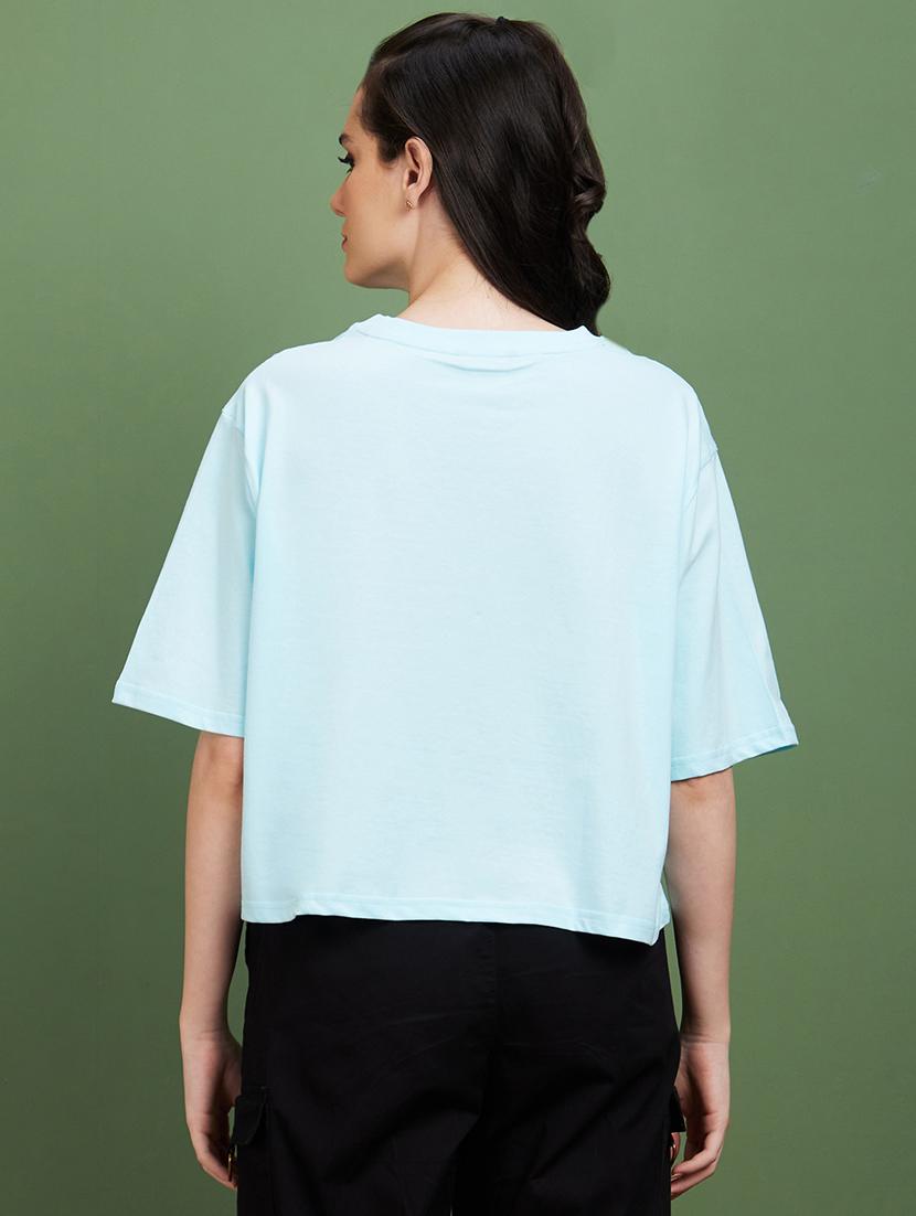 blue cotton boxy tshirt - 20885416 - Standard Image - 2