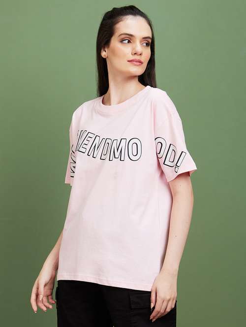 pink cotton oversized tshirt - 20885419 - Standard Image - 0