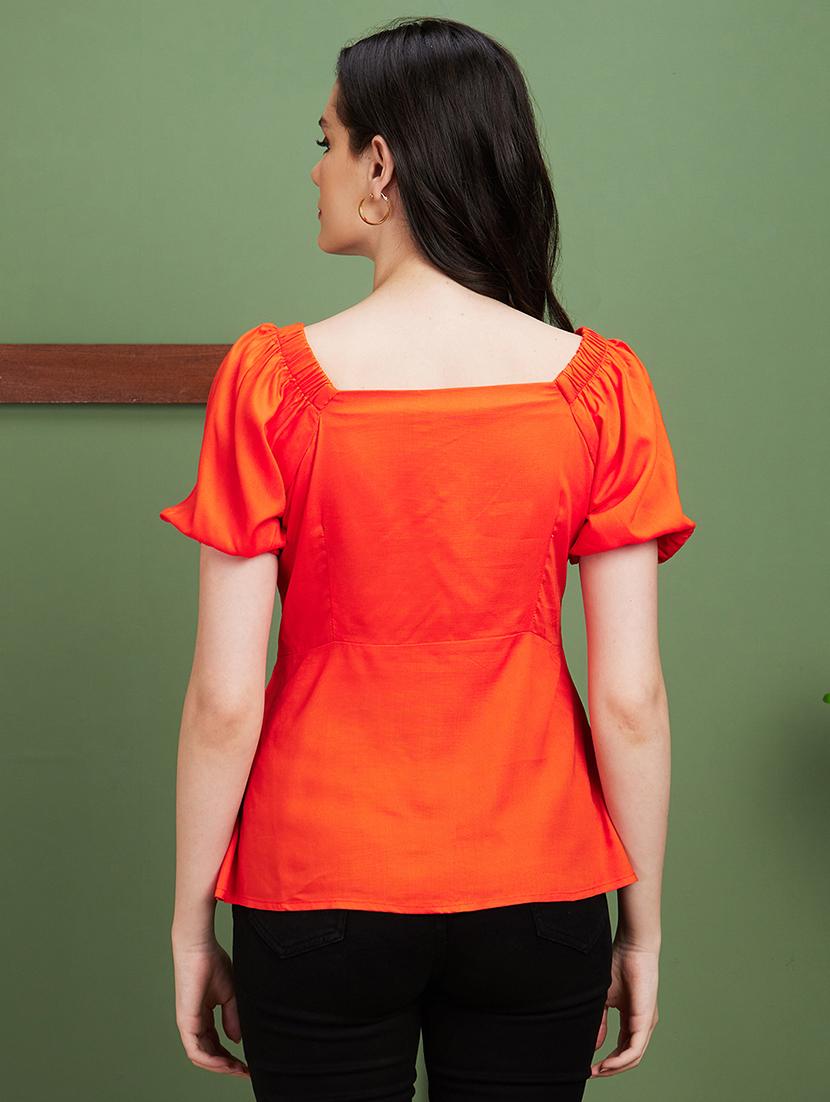 orange solid regular top - 20885428 - Standard Image - 2