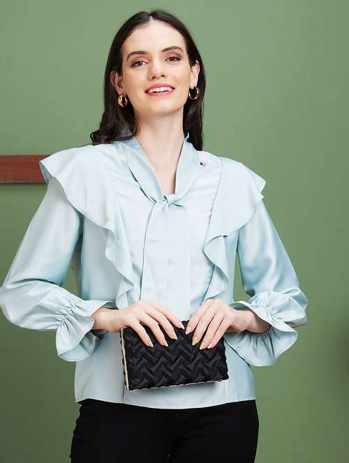 blue solid regular top - 20885436 -  Standard Image - 0