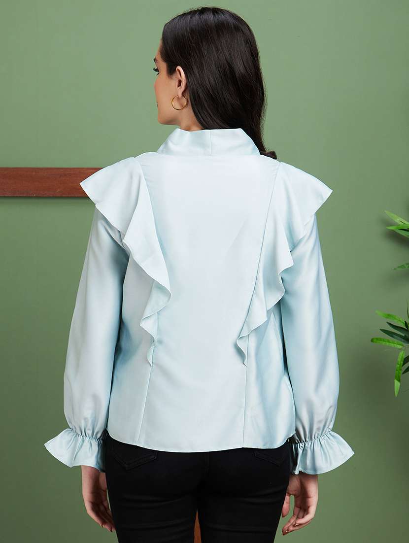 blue solid regular top - 20885436 -  Standard Image - 2