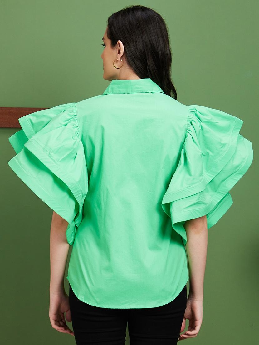 green solid regular top - 20885437 - Standard Image - 2