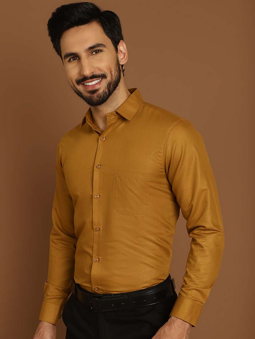 mustard cotton formal shirt