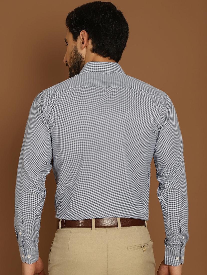 blue cotton blend formal shirt - 20888264 - Standard Image - 2