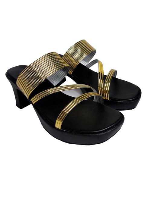 gold synthetic slip on sandals - 20889058 -  Standard Image - 0