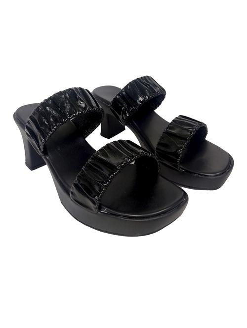 black synthetic slip on sandals - 20889062 -  Standard Image - 0