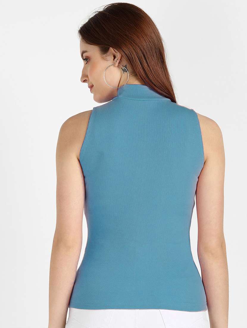 light blue cotton blend plain t-shirt - 20889123 - Standard Image - 2