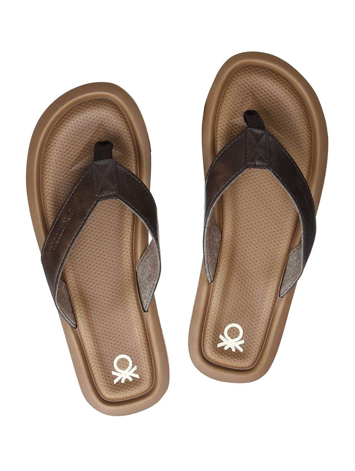 men brown slip on flip flop