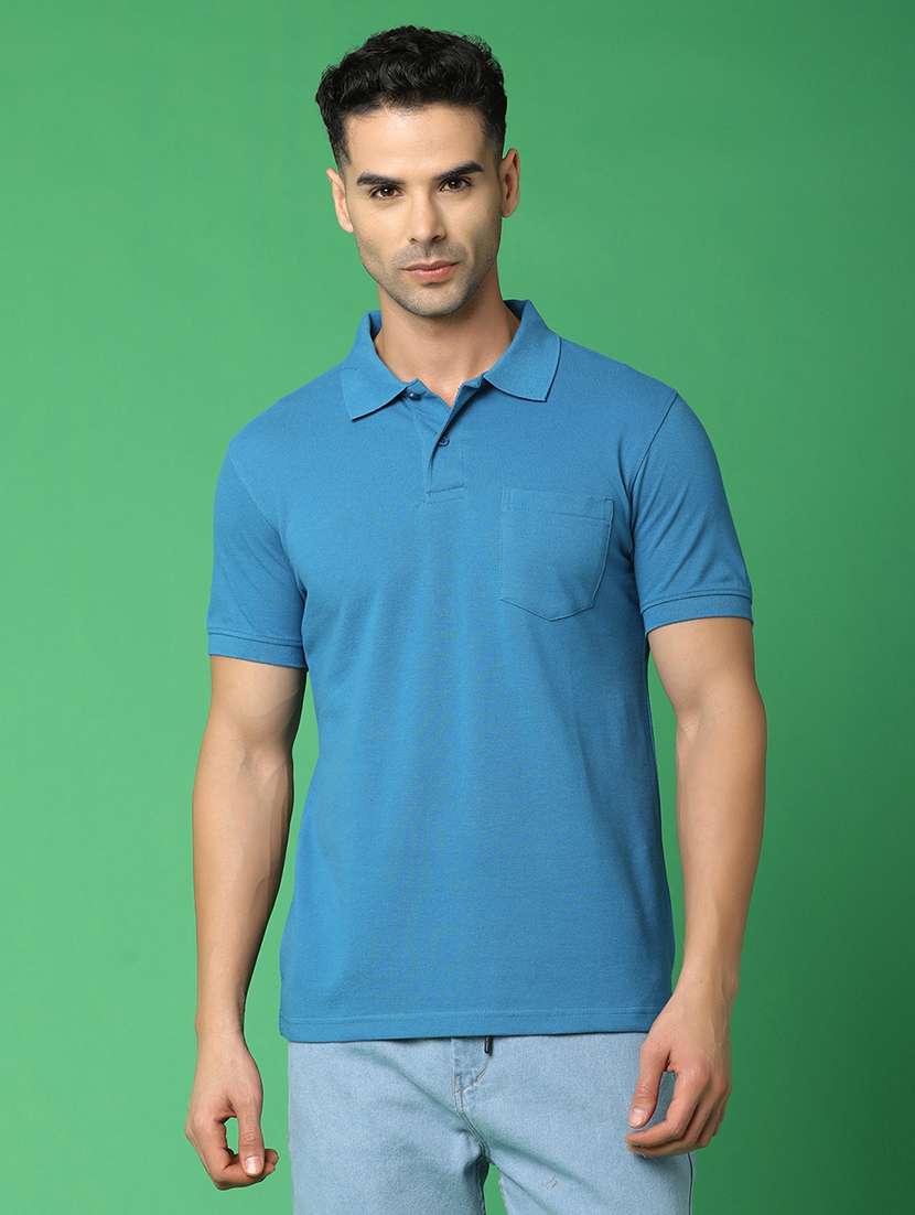 men polo neck plain t-shirt