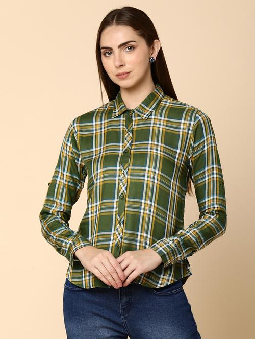 women checkered cotton shirt - 20890552 -  Standard Image - 0