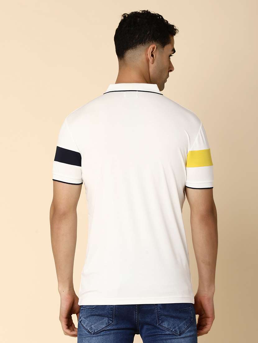 men colour block short sleeves polo t-shirt - 20891039 -  Standard Image - 2