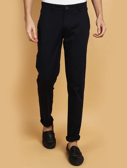 men mid rise solid chinos casual trouser - 20891270 - Standard Image - 0