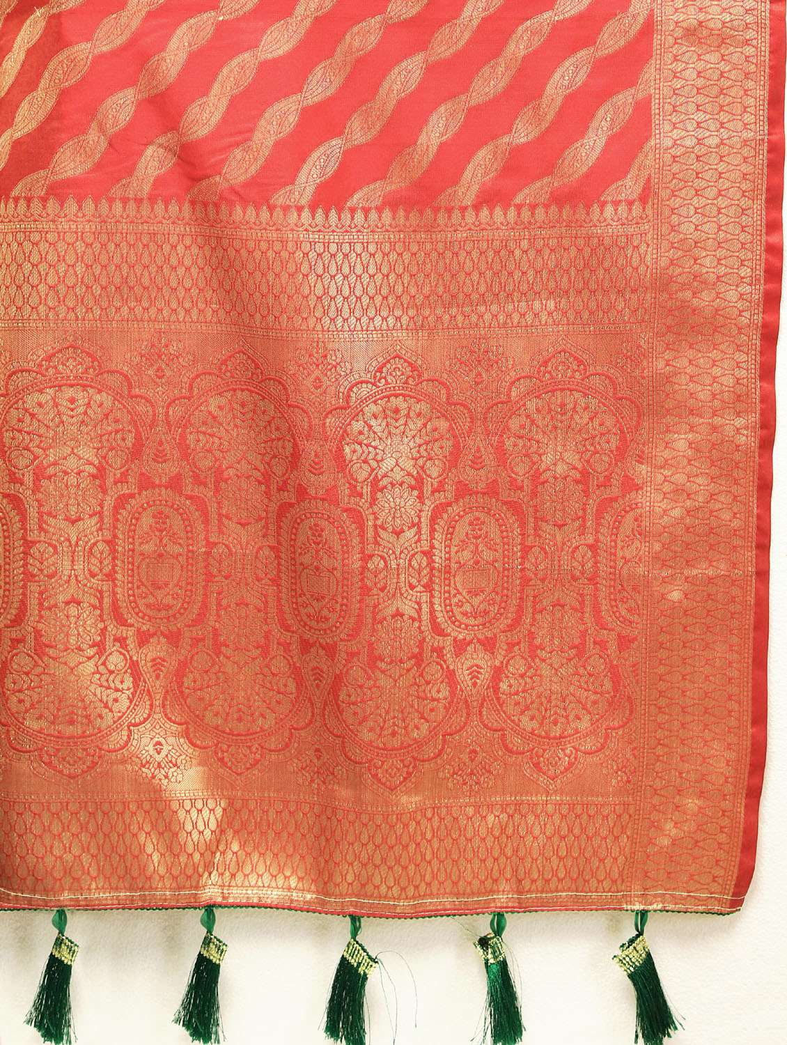 Women Red Self Design Banarasi Saree