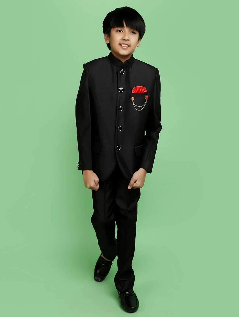 boys solid color suit set 