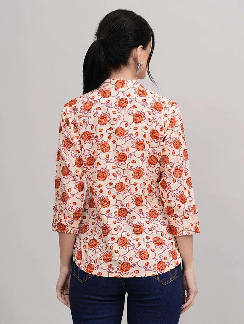 women floral printed straight top - 20892803 - Standard Image - 2