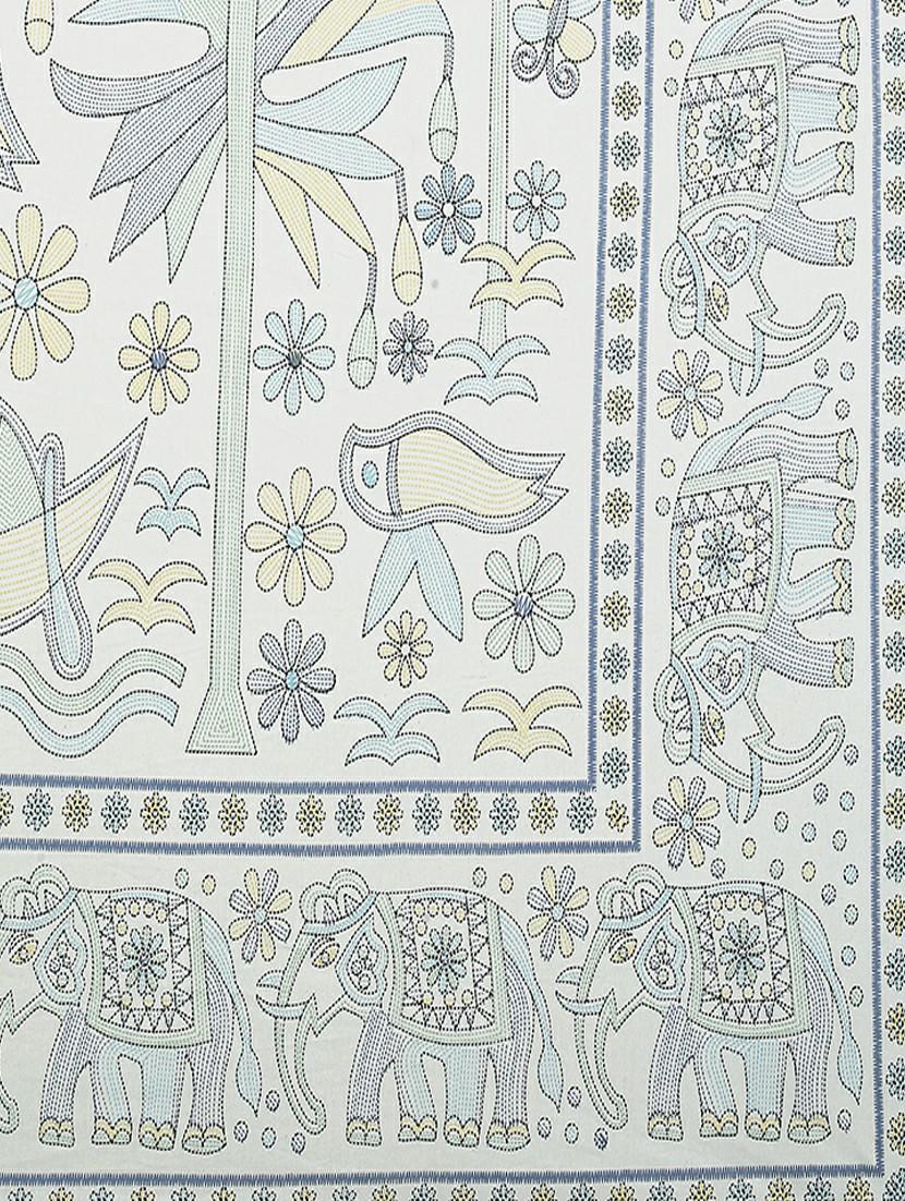 texstylers cotton printed kantha pattern jaipuri king size bedsheet with 2 pillow covers - 20893302 - Standard Image - 2