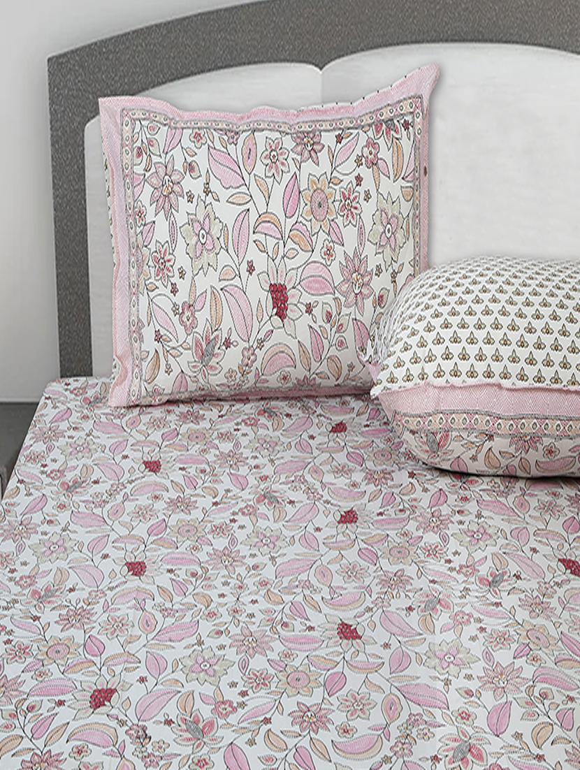 texstylers cotton printed kantha pattern jaipuri king size bedsheet with 2 pillow covers - 20893303 - Standard Image - 2