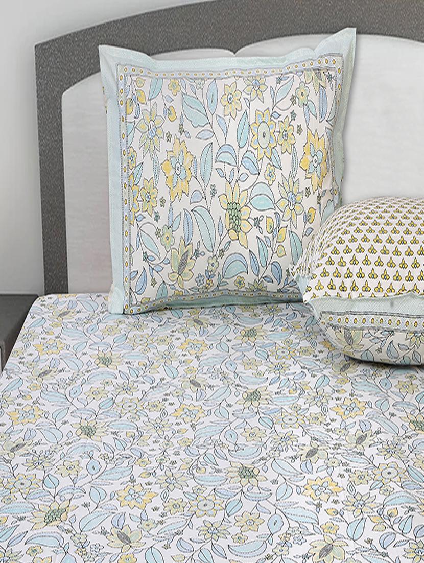 texstylers cotton printed kantha pattern jaipuri king size bedsheet with 2 pillow covers - 20893304 - Standard Image - 2