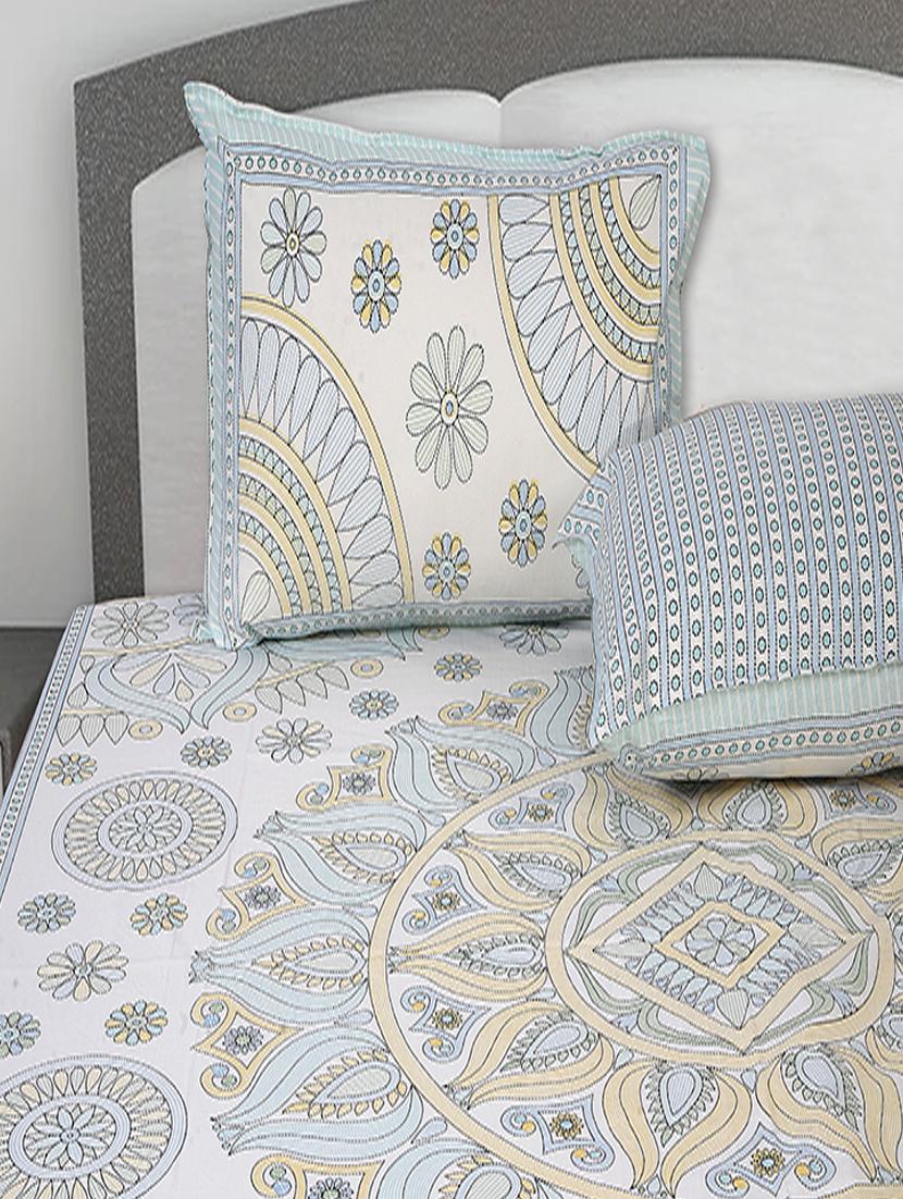 texstylers cotton printed kantha pattern jaipuri king size bedsheet with 2 pillow covers - 20893307 - Standard Image - 2