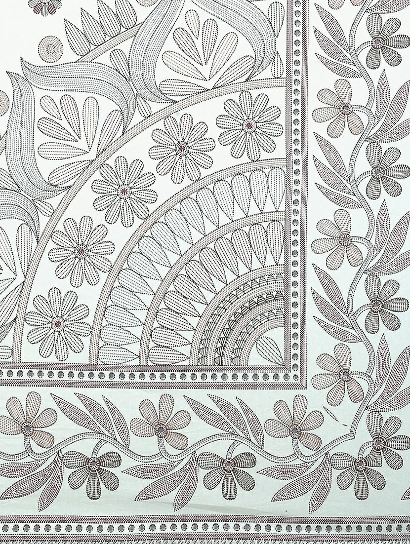 texstylers cotton printed kantha pattern jaipuri king size bedsheet with 2 pillow covers - 20893310 - Standard Image - 2