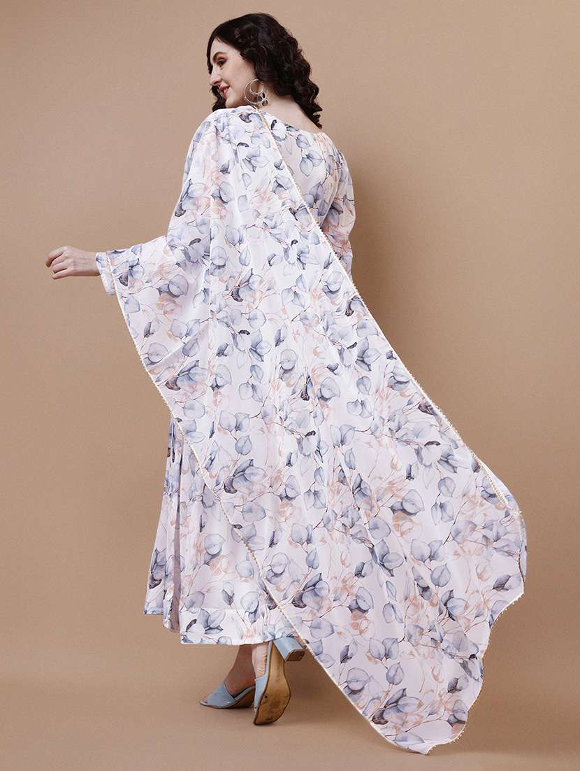 women white square neck kurta pant set with dupatta - 20893329 -  Standard Image - 2