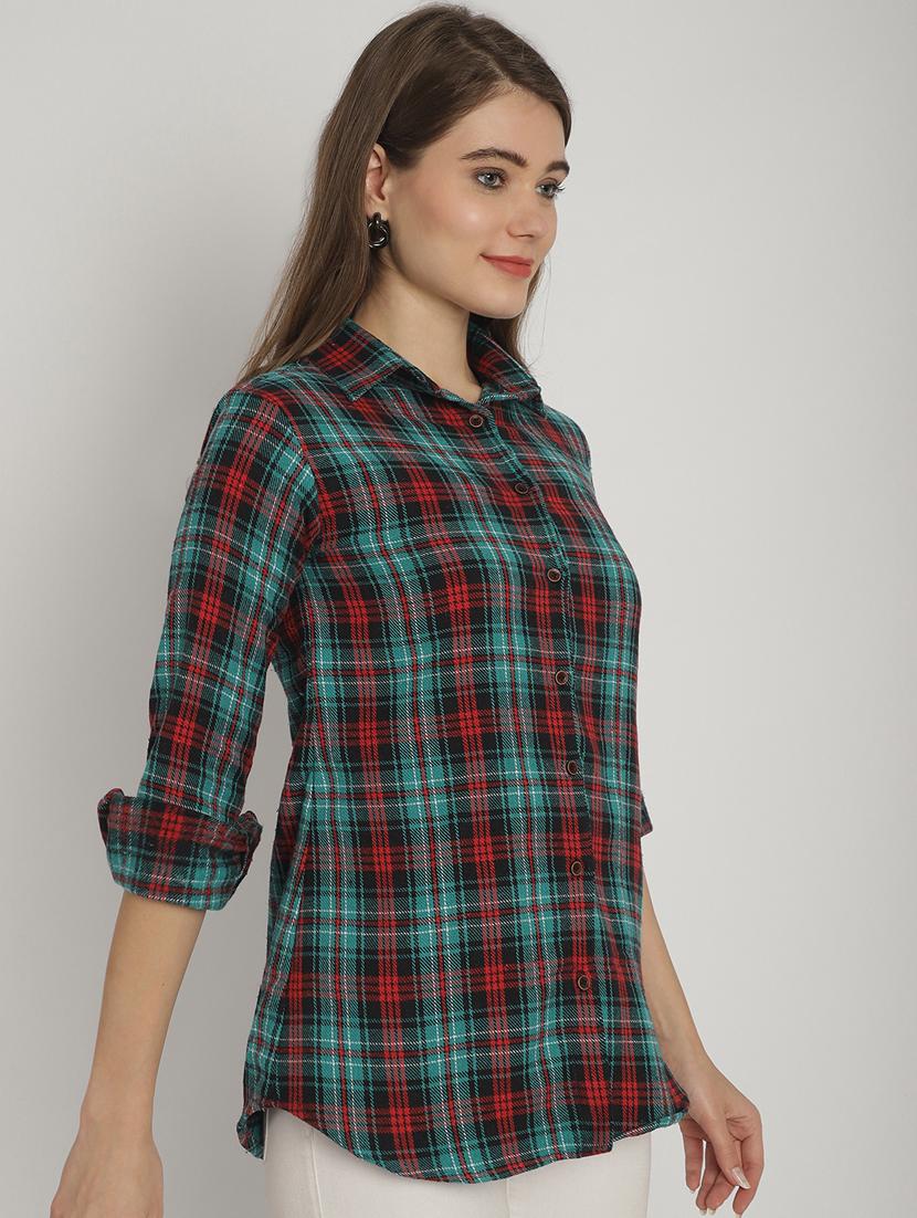 green checked printed regular shirt - 20893581 - Standard Image - 2