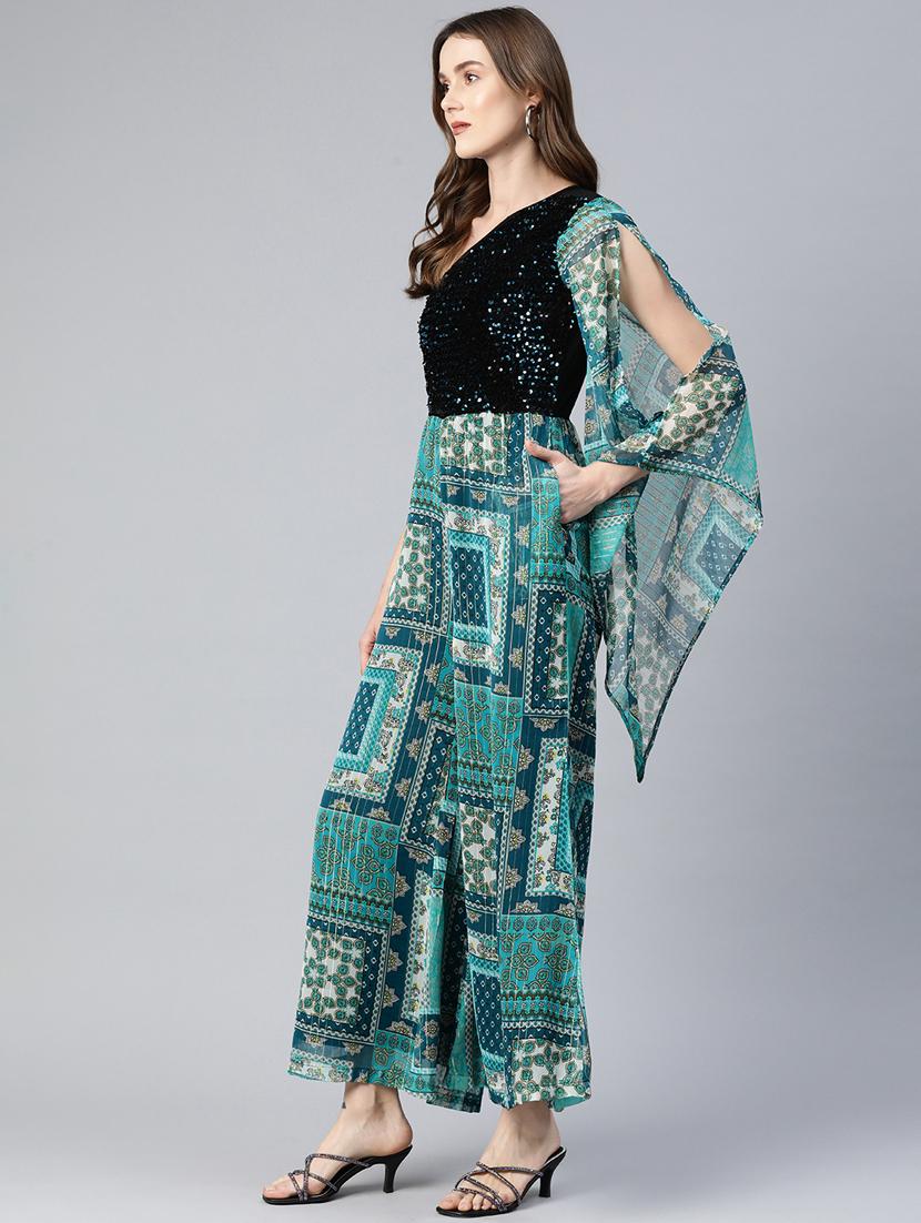 women green sequin full leg jumpsuit - 20893692 - Standard Image - 2