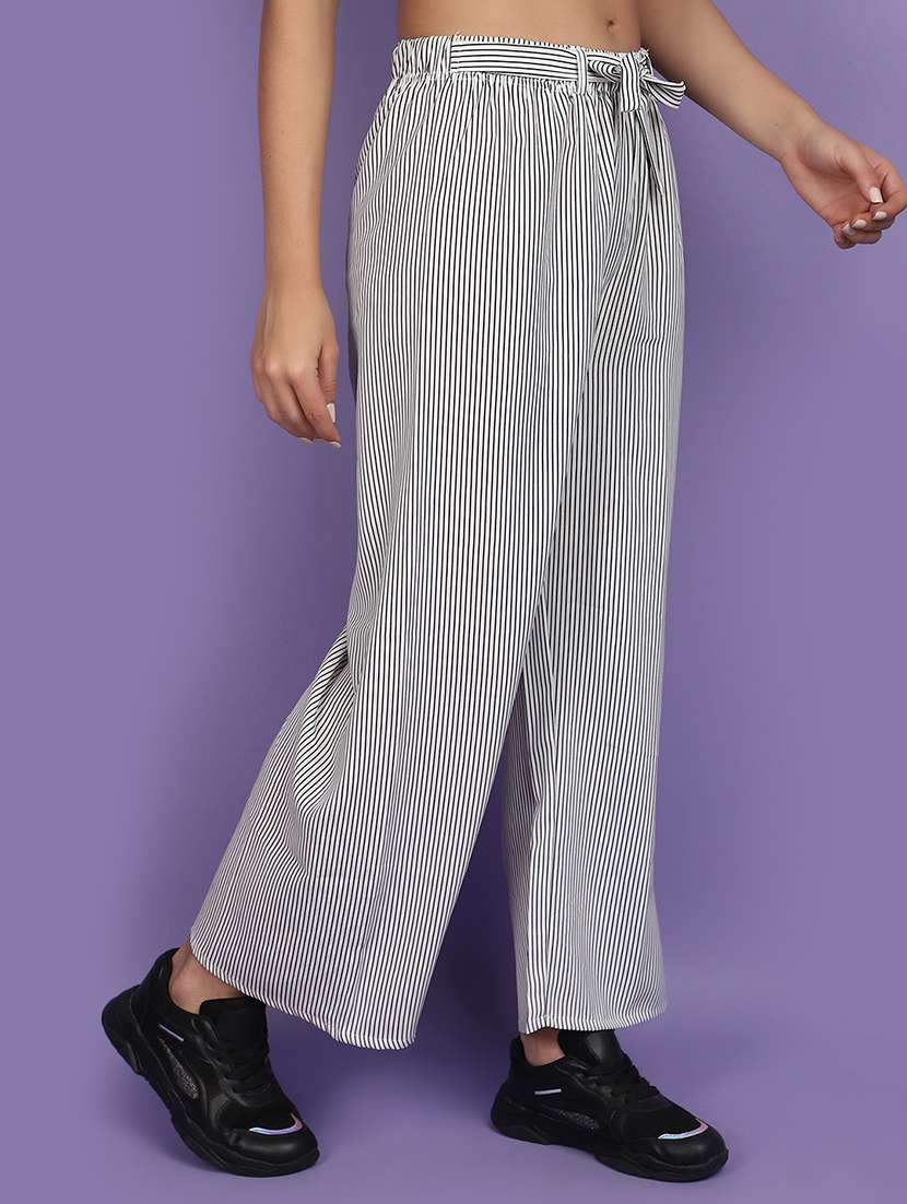 white & black striped wide leg trouser - 20893859 -  Standard Image - 2