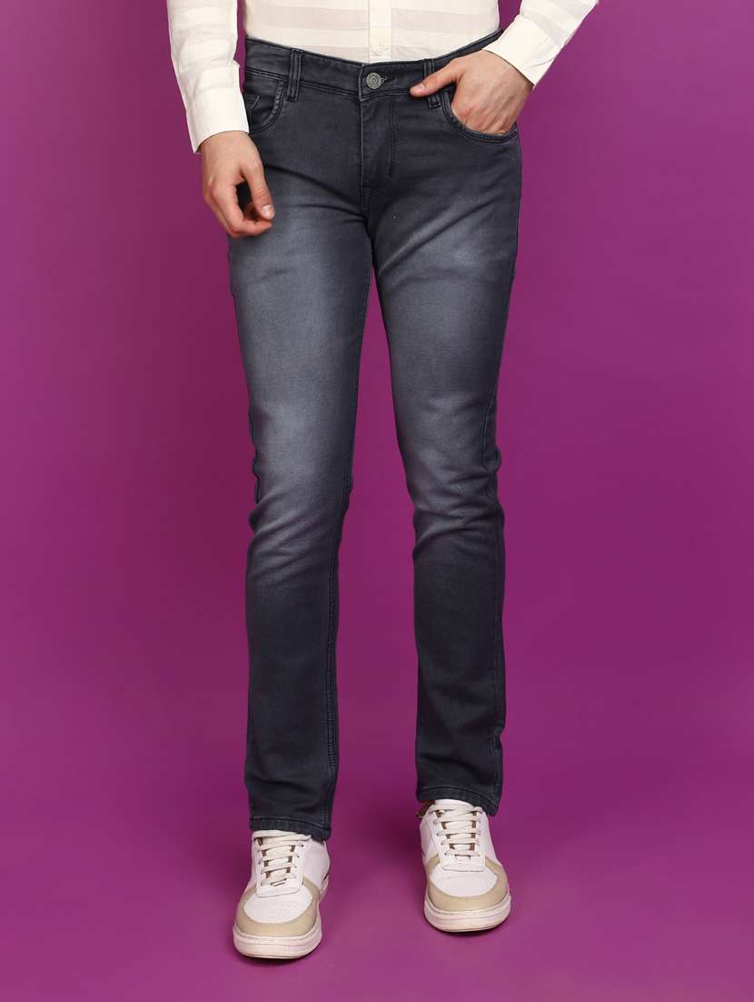 men mid rise washed denim jeans