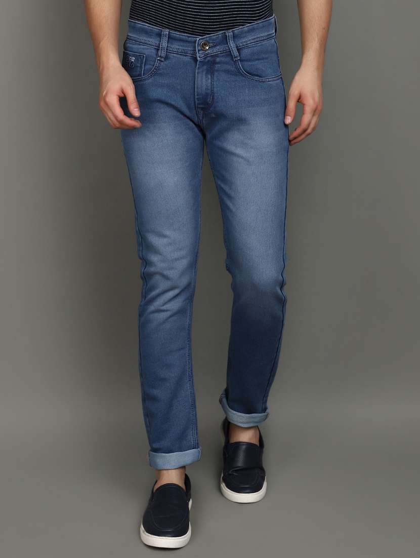 men mid rise washed denim jeans