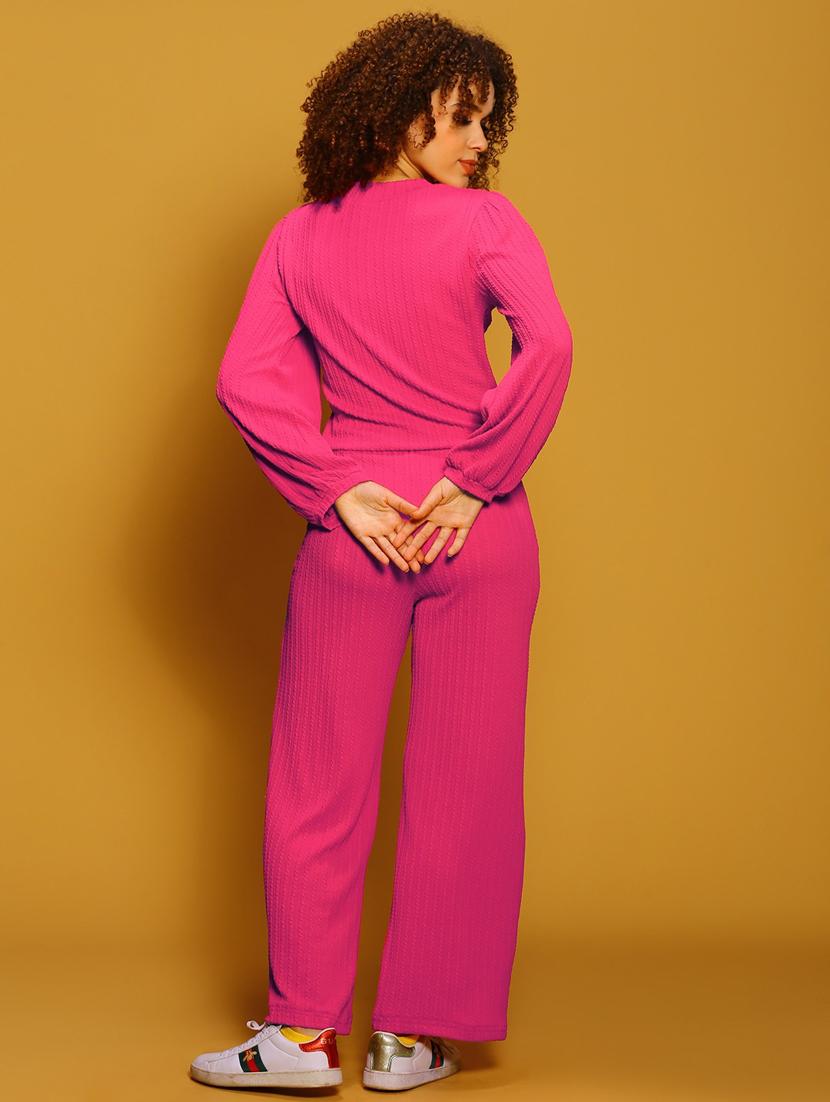 pink self design top & trouser coord set - 20894946 - Standard Image - 2
