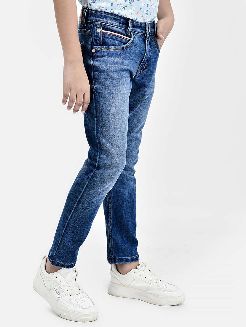 kids solid dark blue washed jeans - 20894949 -  Standard Image - 2