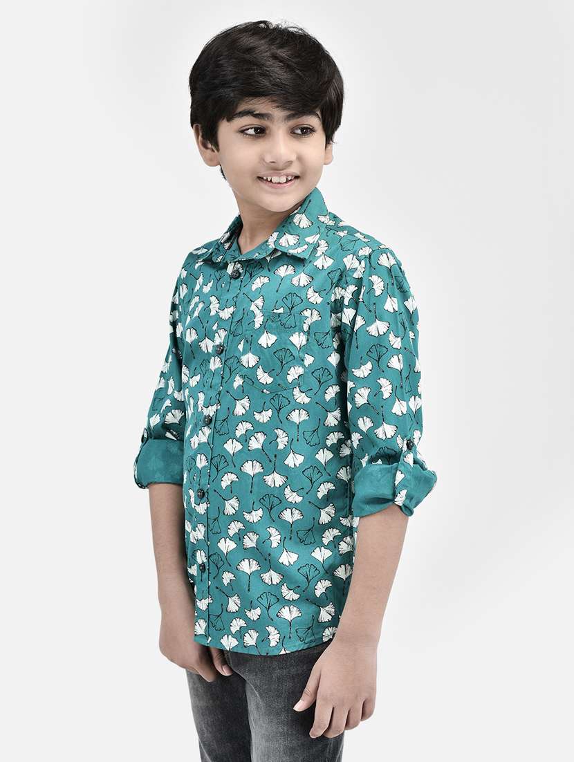 boys' floral printed regular shirt