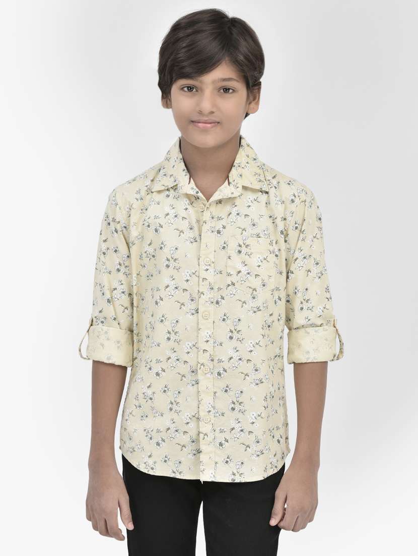 boys' floral printed regular shirt