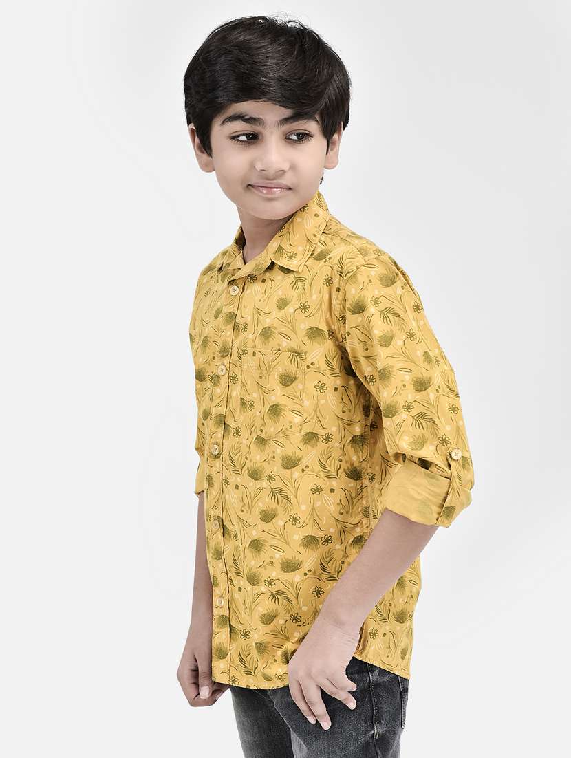 boys' floral printed regular shirt