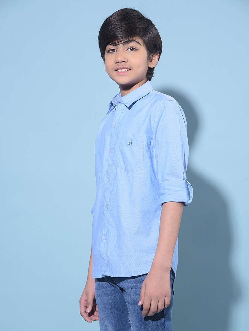 boys' mandarin collar solid color shirt - 20894982 -  Standard Image - 2