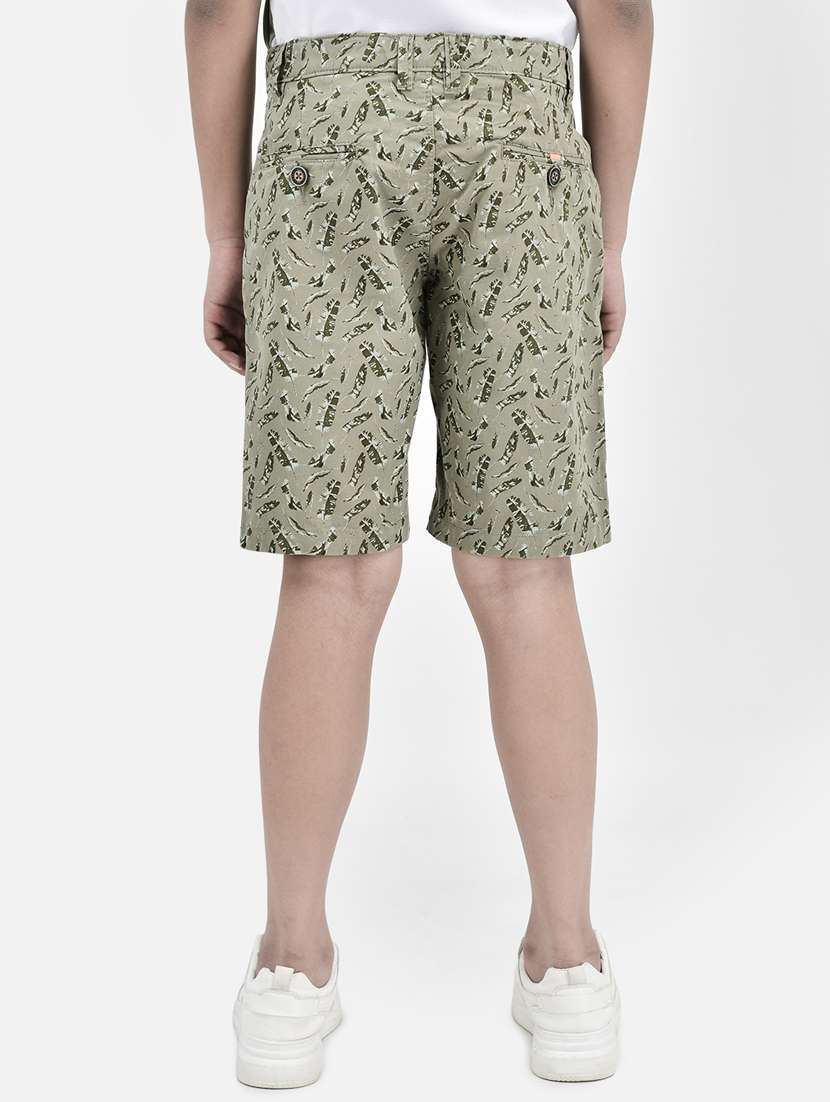 green printed three fourth shorts - 20894994 -  Standard Image - 2