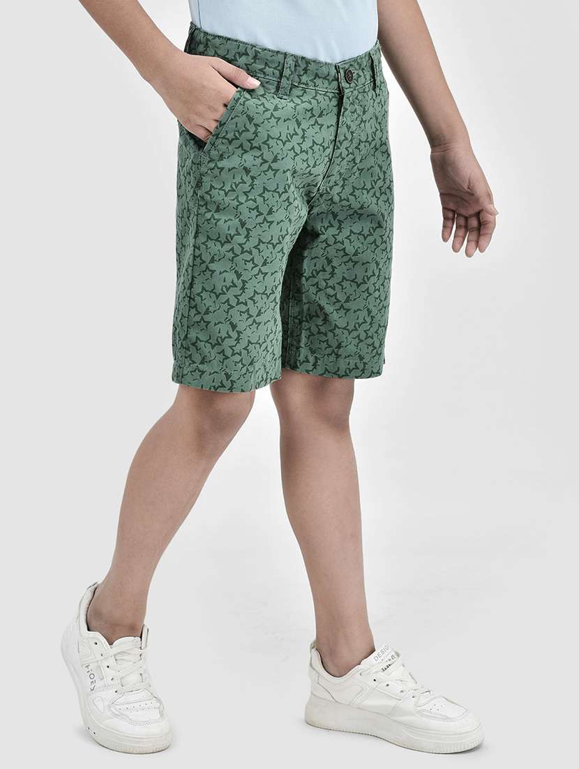 kids green printed three fourth shorts - 20894996 -  Standard Image - 2