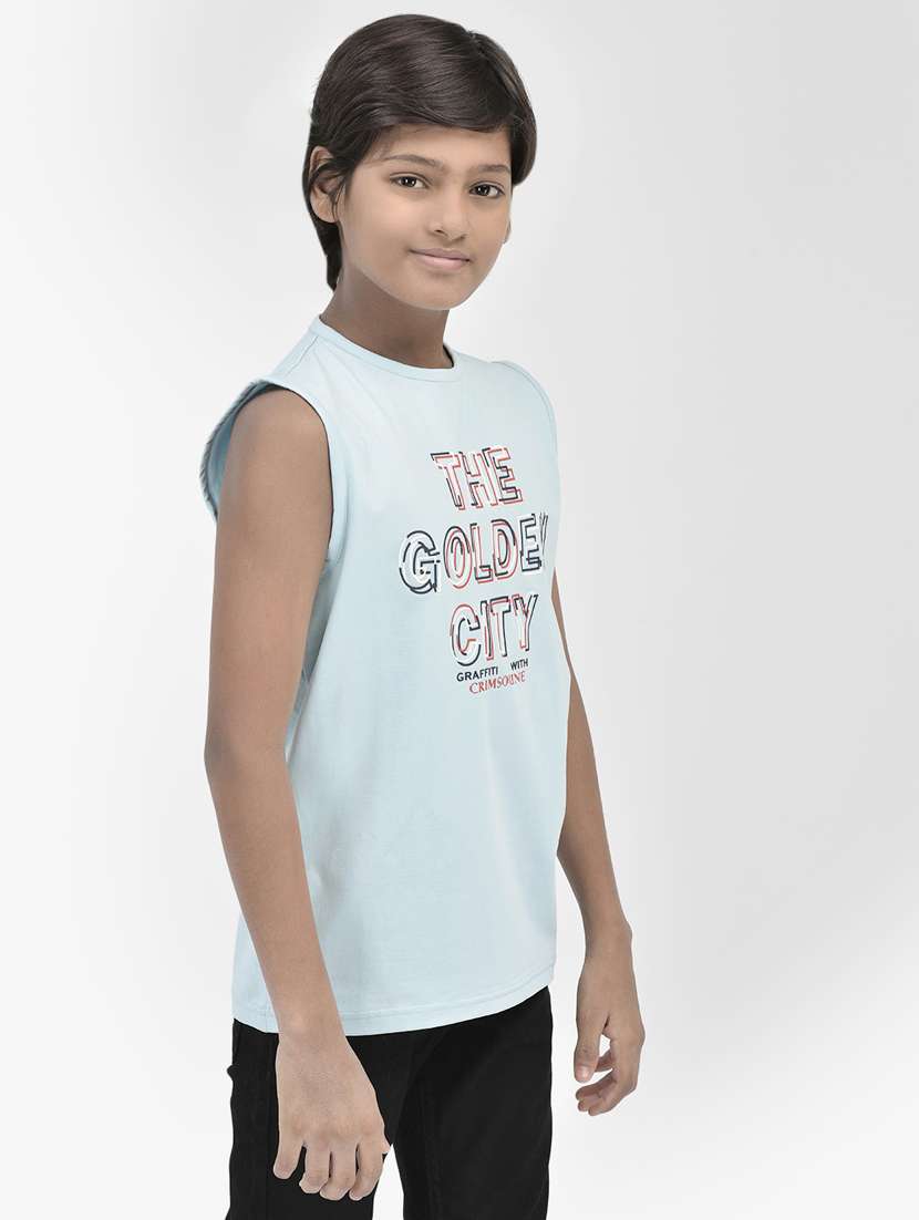 ai aqua cotton chest print t-shirt - 20895007 -  Standard Image - 2