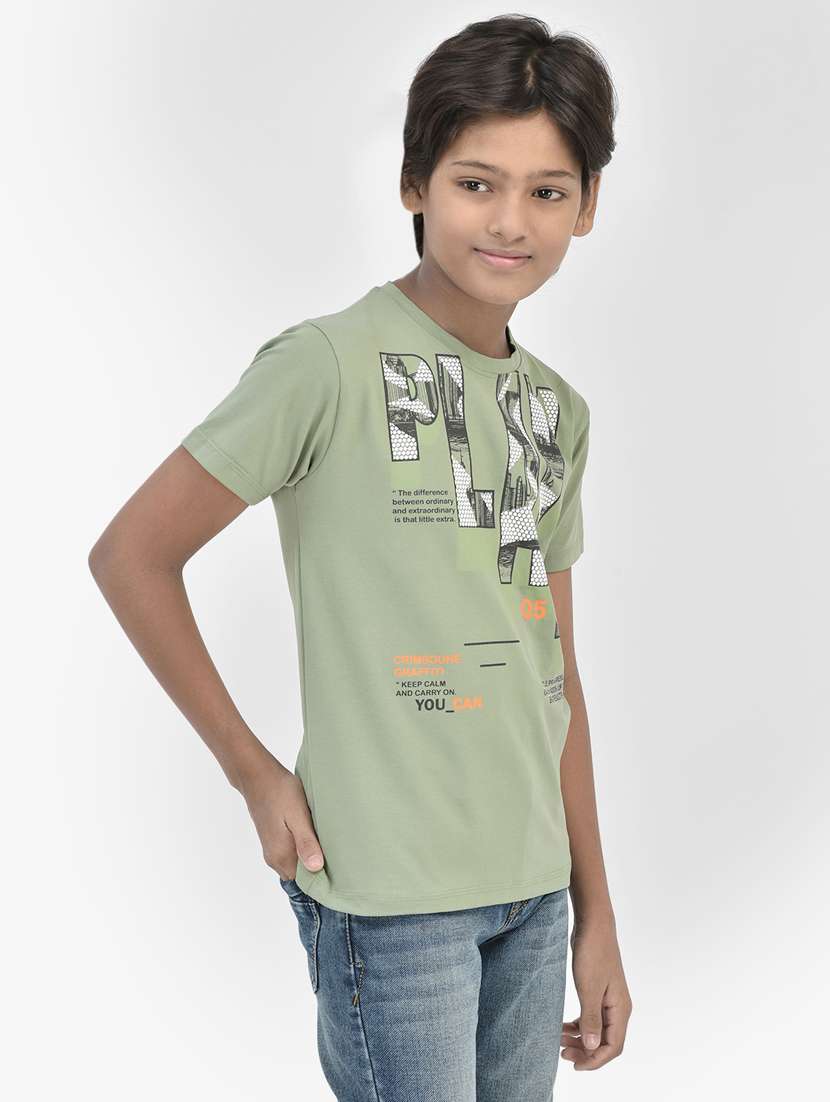 green cotton typographic t-shirt - 20895027 -  Standard Image - 2
