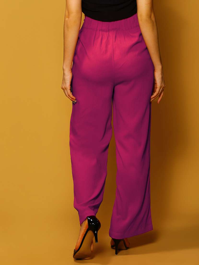 solid pink flat front trouser - 20895041 -  Standard Image - 2
