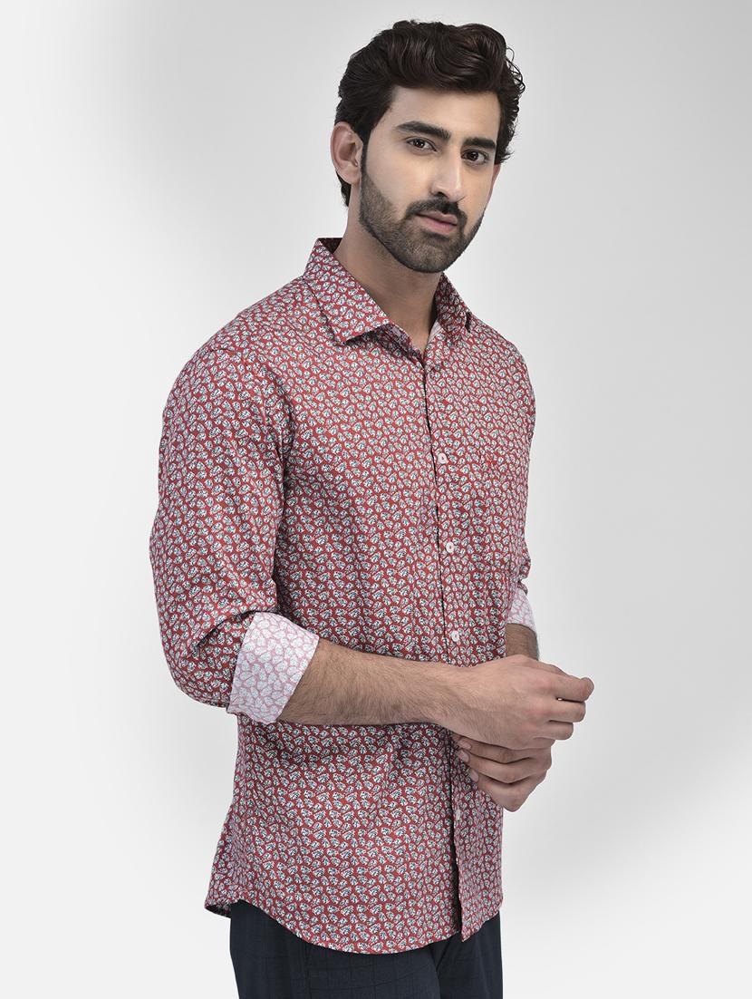 red cotton casual shirt - 20895178 - Standard Image - 2