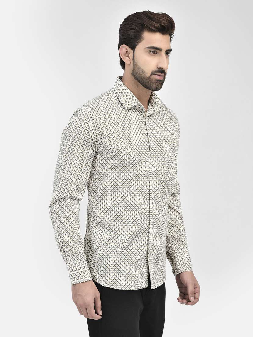 off white cotton casual shirt - 20895180 -  Standard Image - 2