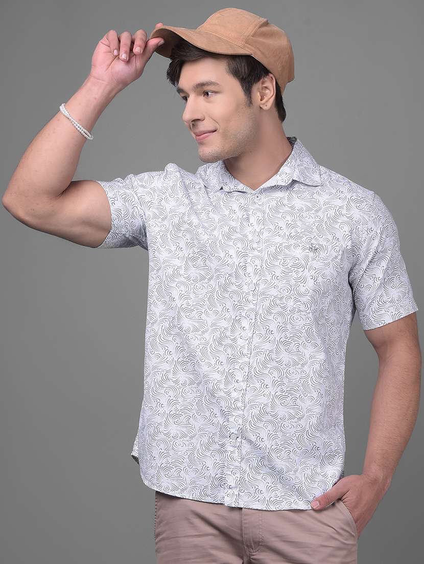 men collared short sleeve casual shirt - 20895213 -  Standard Image - 2