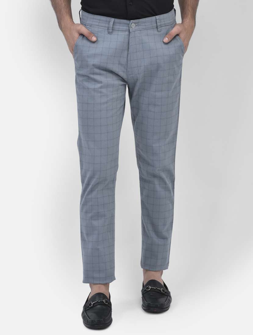 men mid rise flat front casual trouser