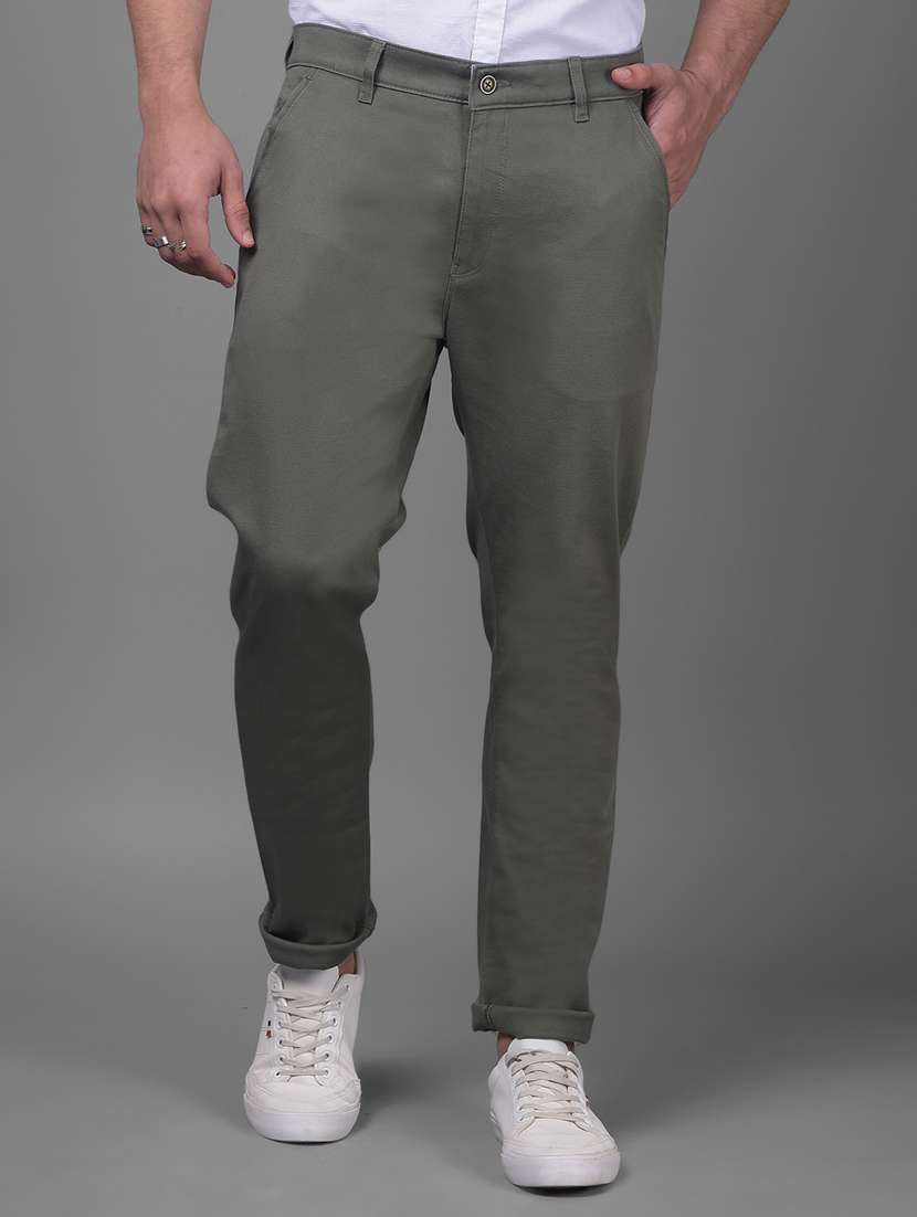 men mid rise chinos casual trouser