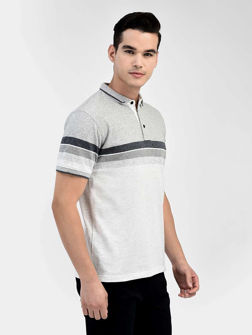 grey cotton color block t-shirt - 20895309 - Standard Image - 2