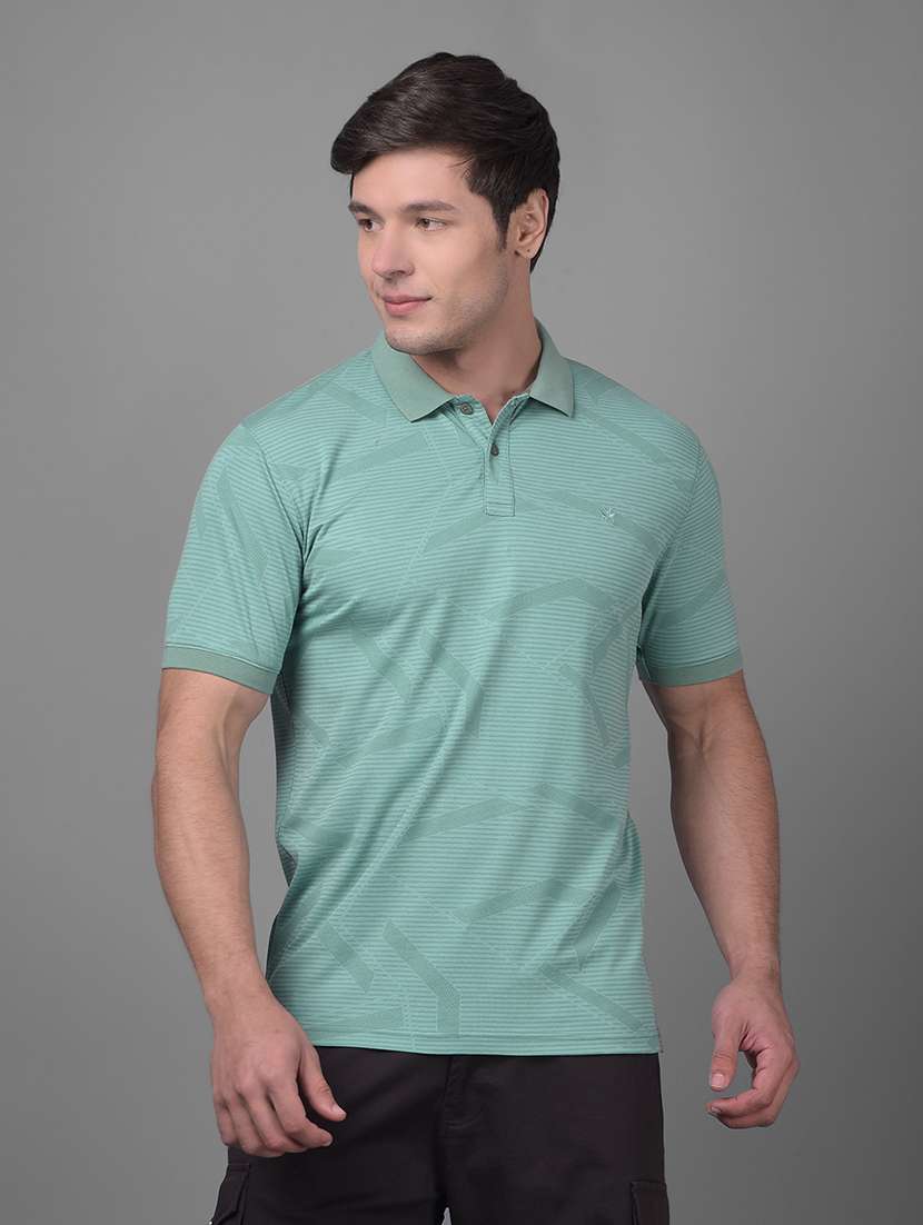 green polyester all over print tshirt