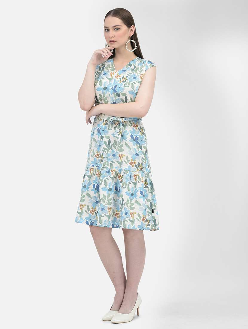 women white floral printed a-line dress - 20895342 -  Standard Image - 2