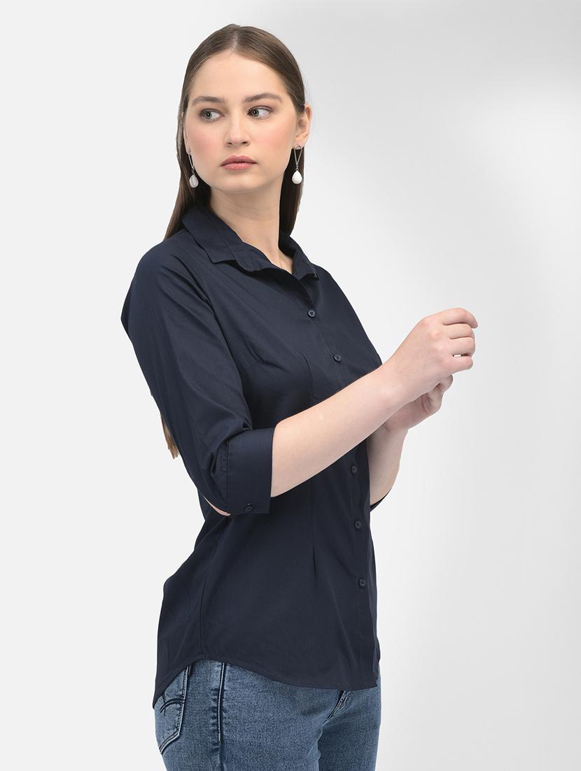 women's high-low solid color shirt - 20895357 - Standard Image - 2